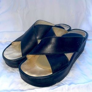Platform leather sandals